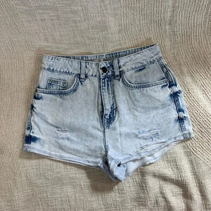 High Rise Topshop Hallie Denim Shorts